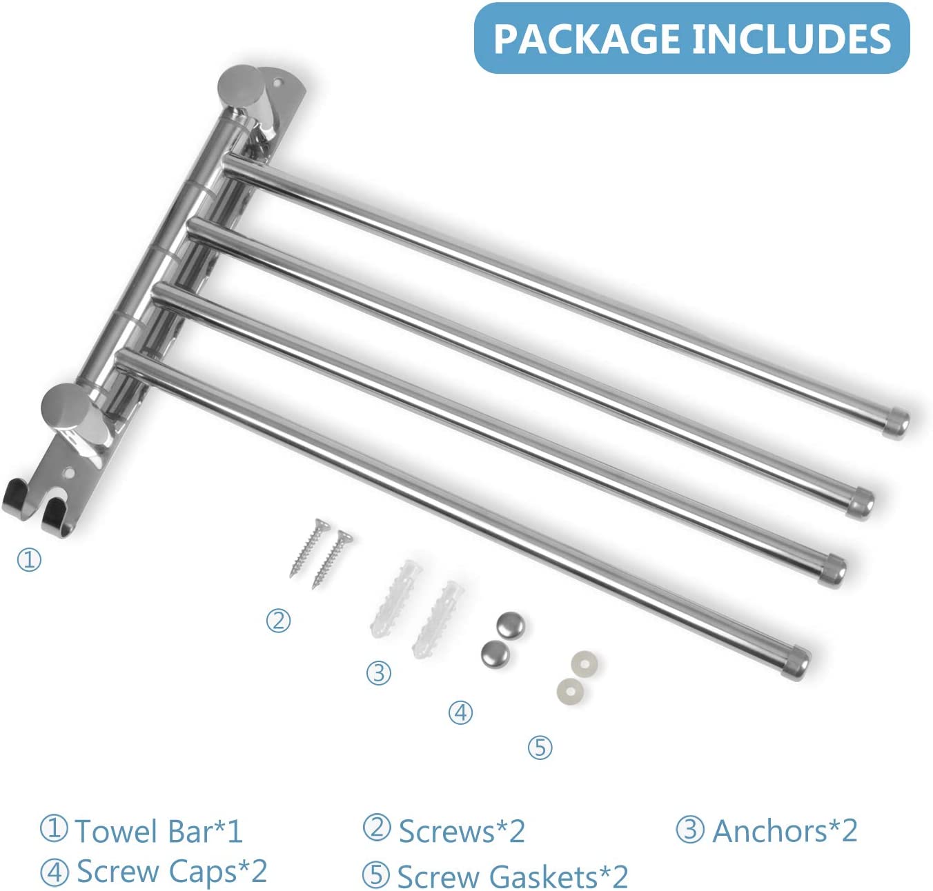 Wall Mounted Stainless Steel Bathroom Towel Rack