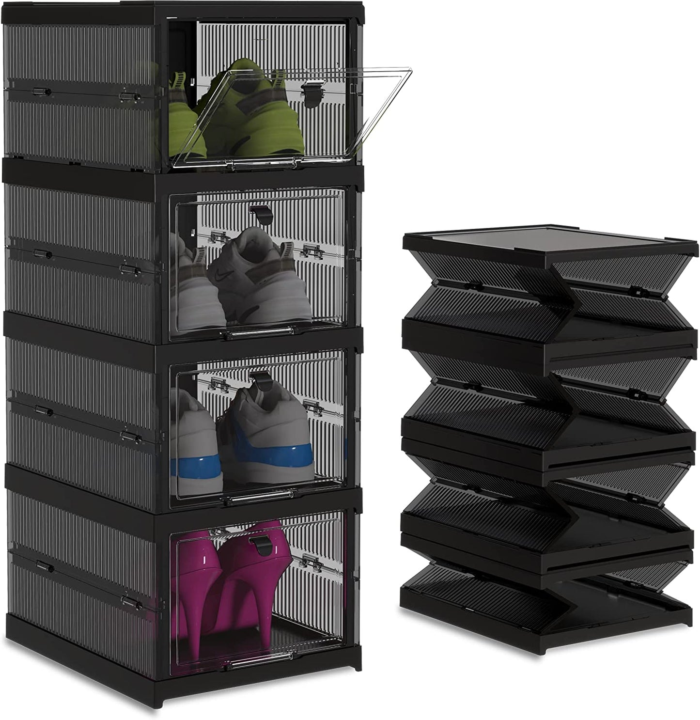 Home Shoe Organizer - Plastic Stackable Shoe Storage Organizer for Closet