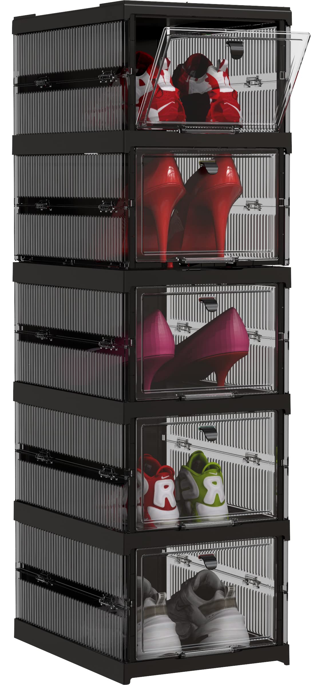 Home Shoe Organizer - Plastic Stackable Shoe Storage Organizer for Closet