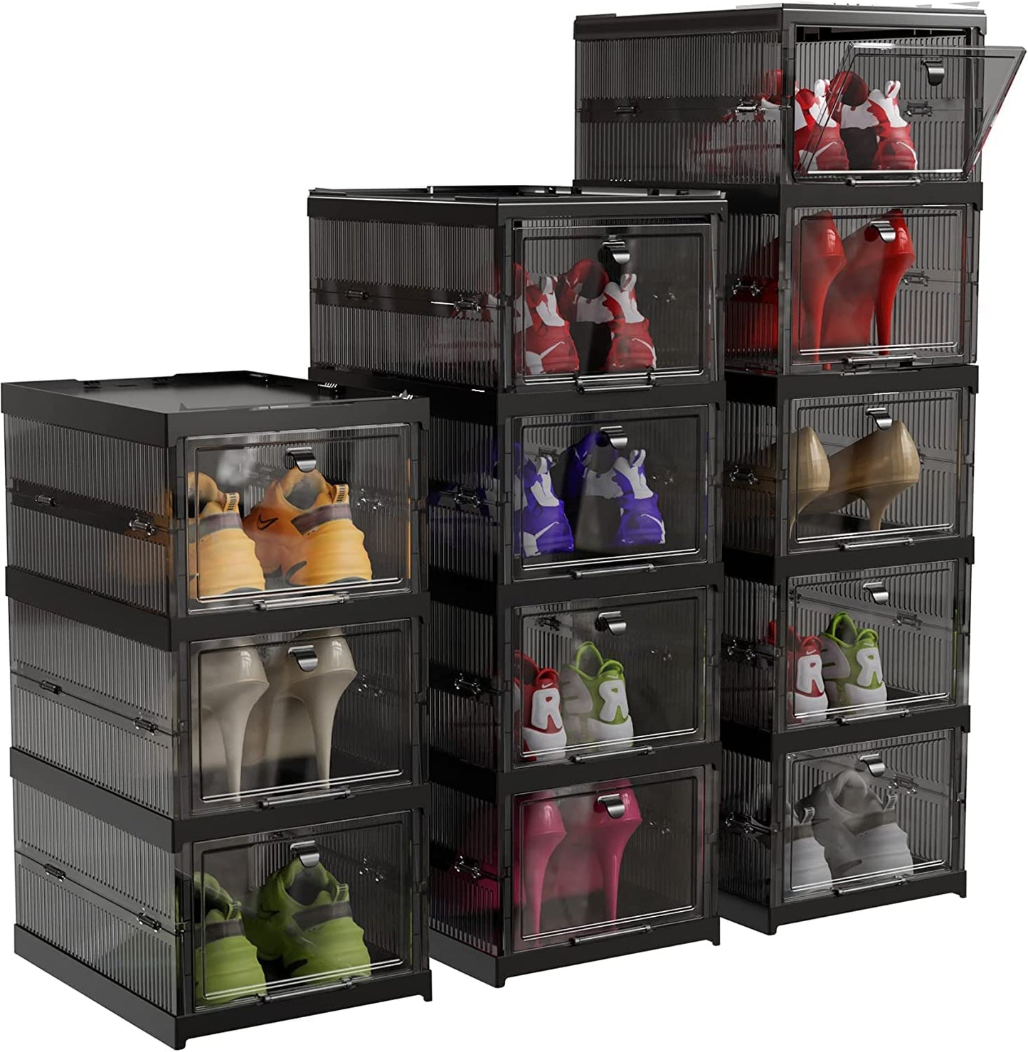 Home Shoe Organizer - Plastic Stackable Shoe Storage Organizer for Closet