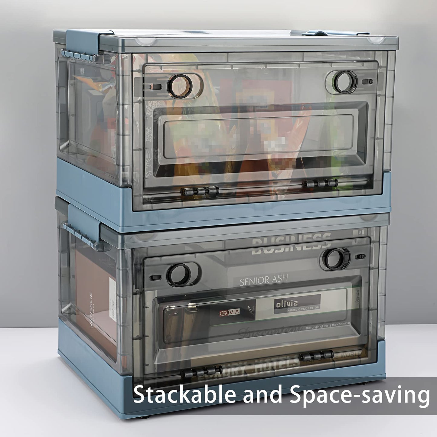 Collapsible Storage Bins with Double Side Doors